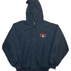 Vintage 90s SDSU Aztecs Hooded Bomber Jacket XL USA